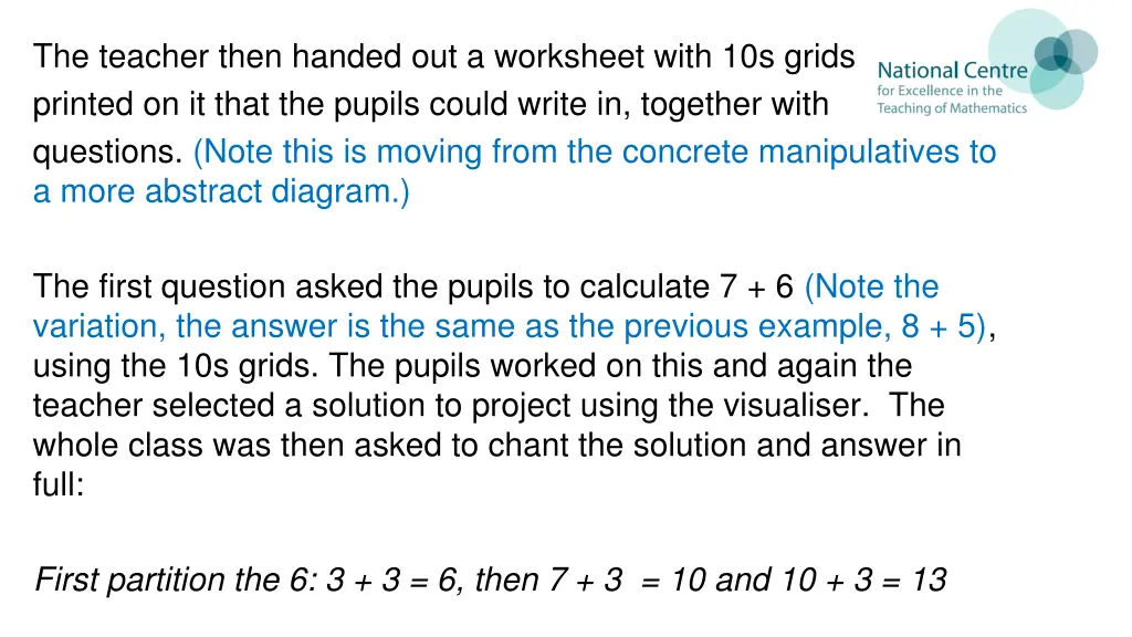 the teacher then handed out a worksheet with