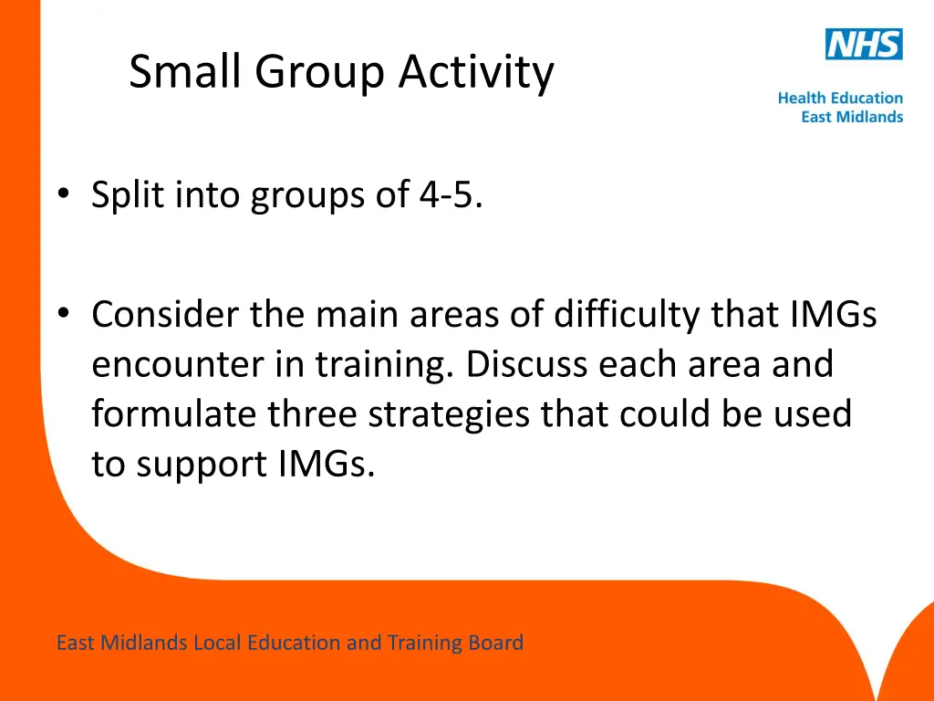 small group activity