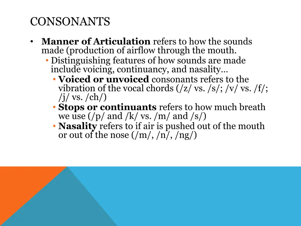 consonants