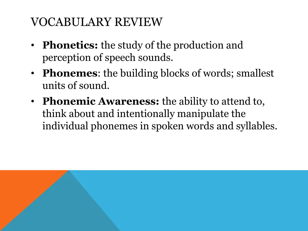 vocabulary review