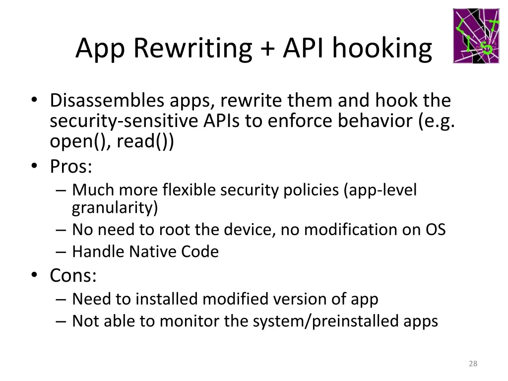 app rewriting api hooking