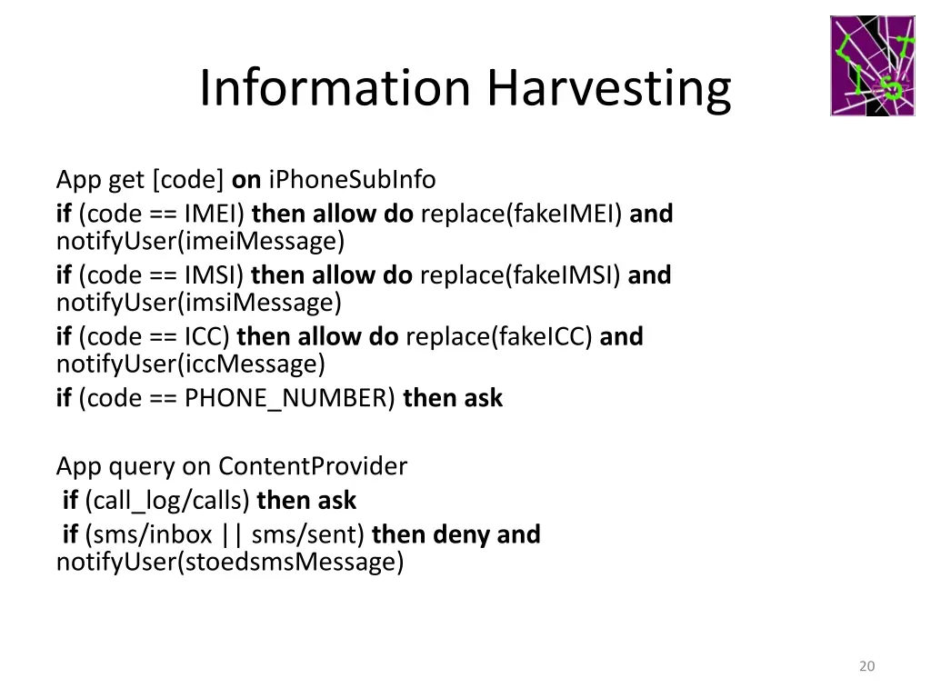 information harvesting