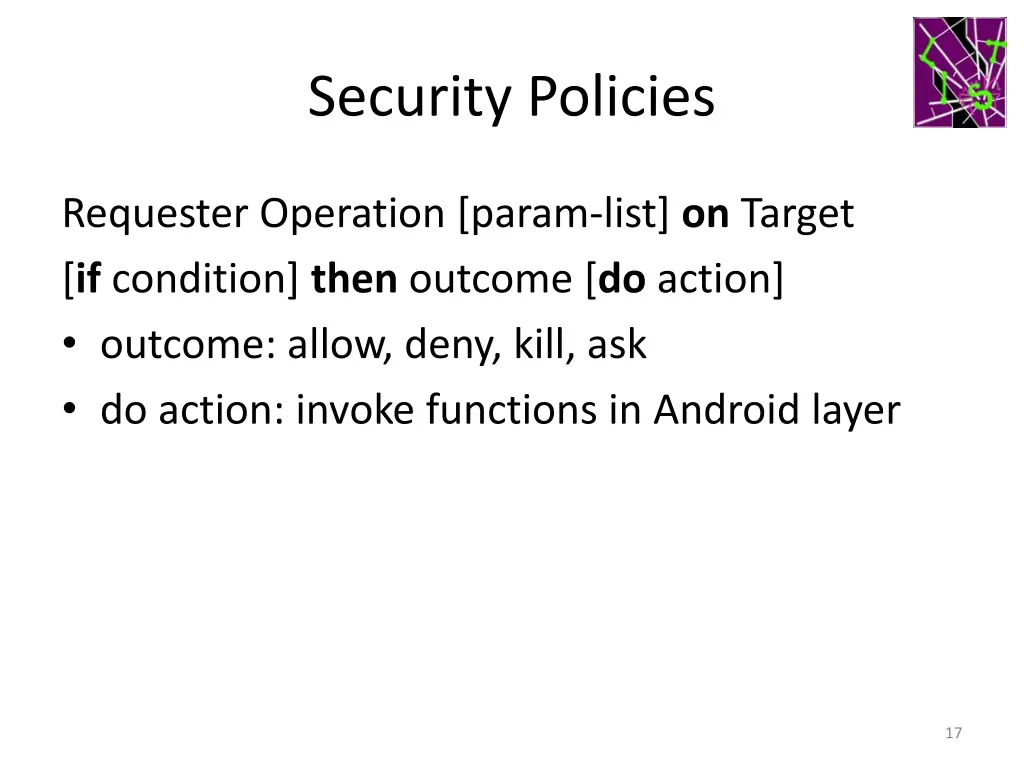 security policies
