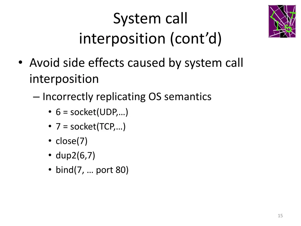 system call interposition cont d 2