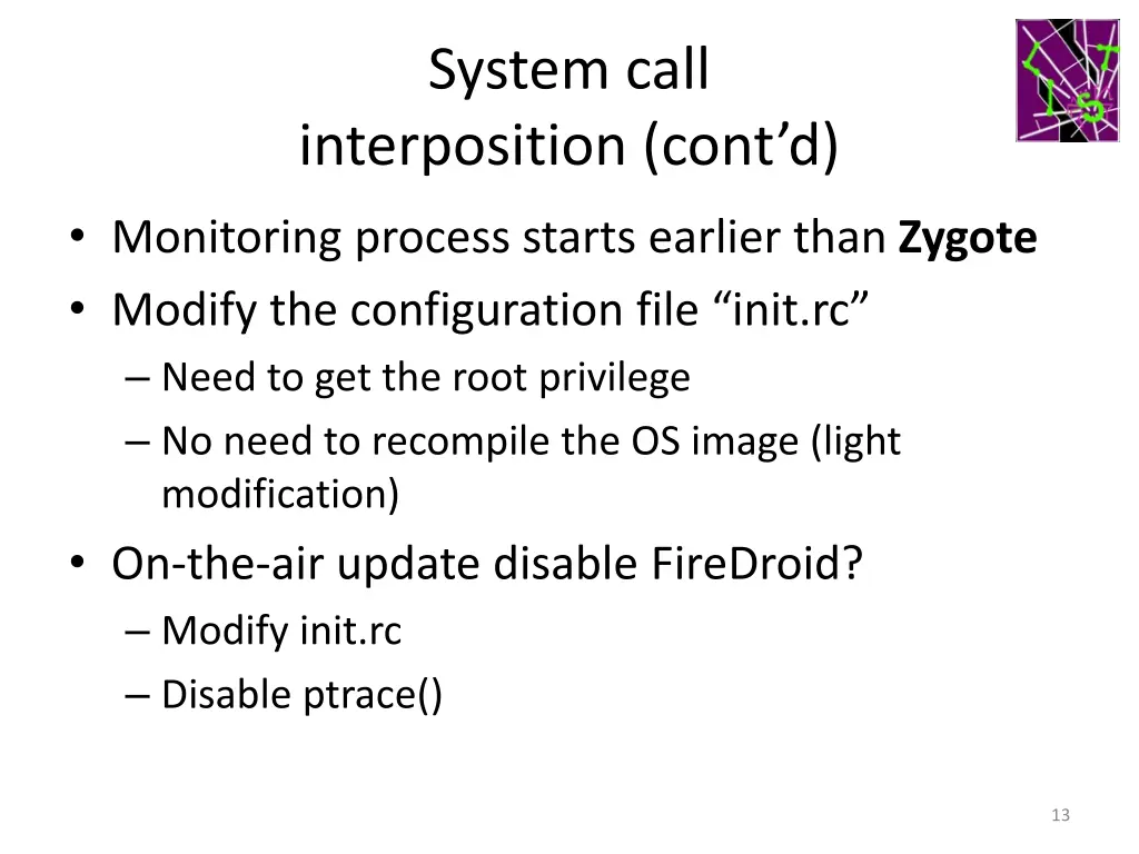 system call interposition cont d