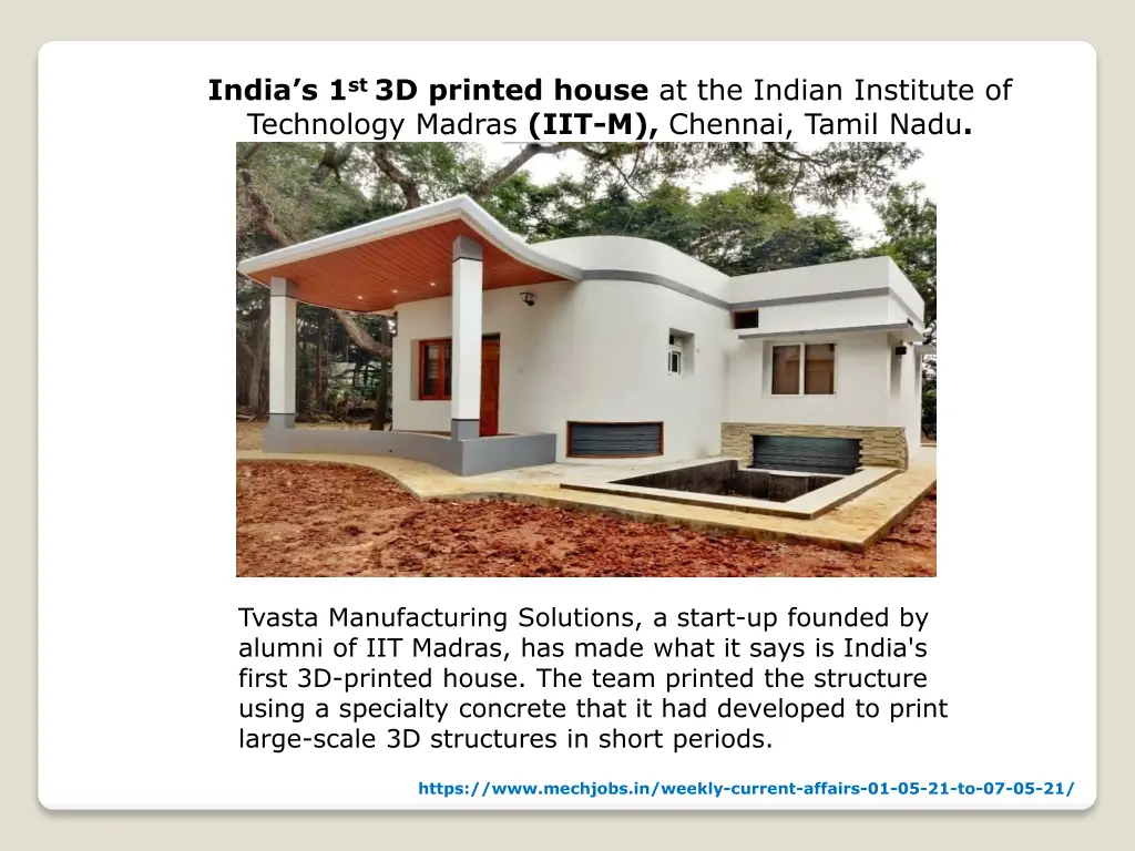 india s 1 st 3d printed house at the indian