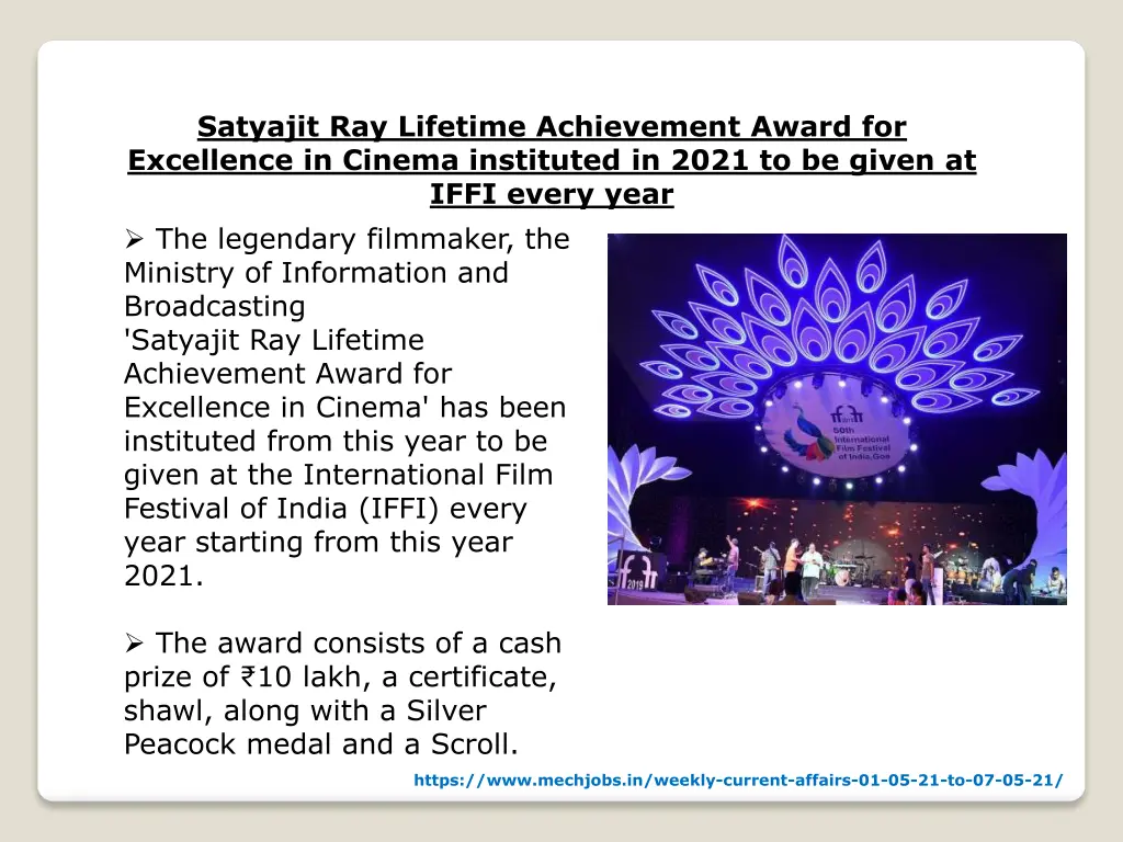 satyajit ray lifetime achievement award