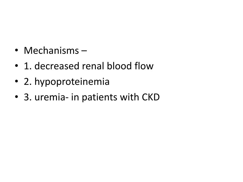mechanisms 1 decreased renal blood flow