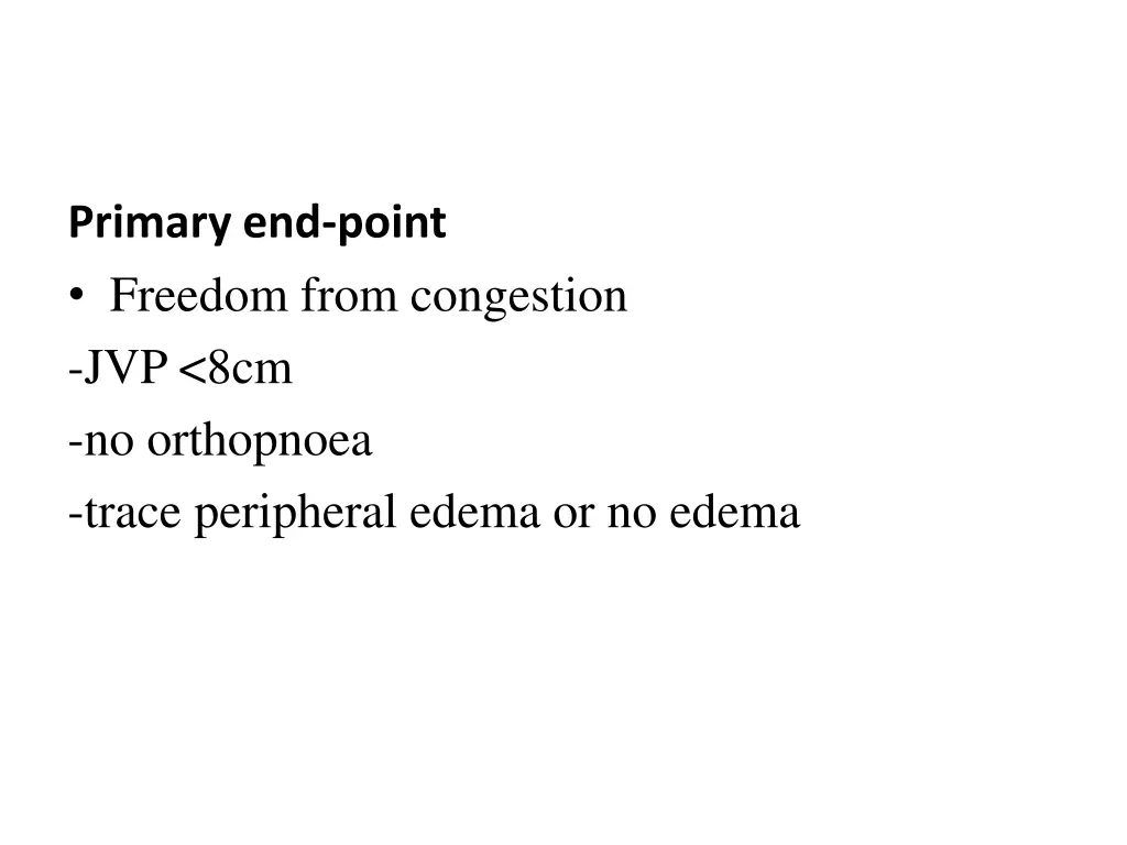 primary end point freedom from congestion
