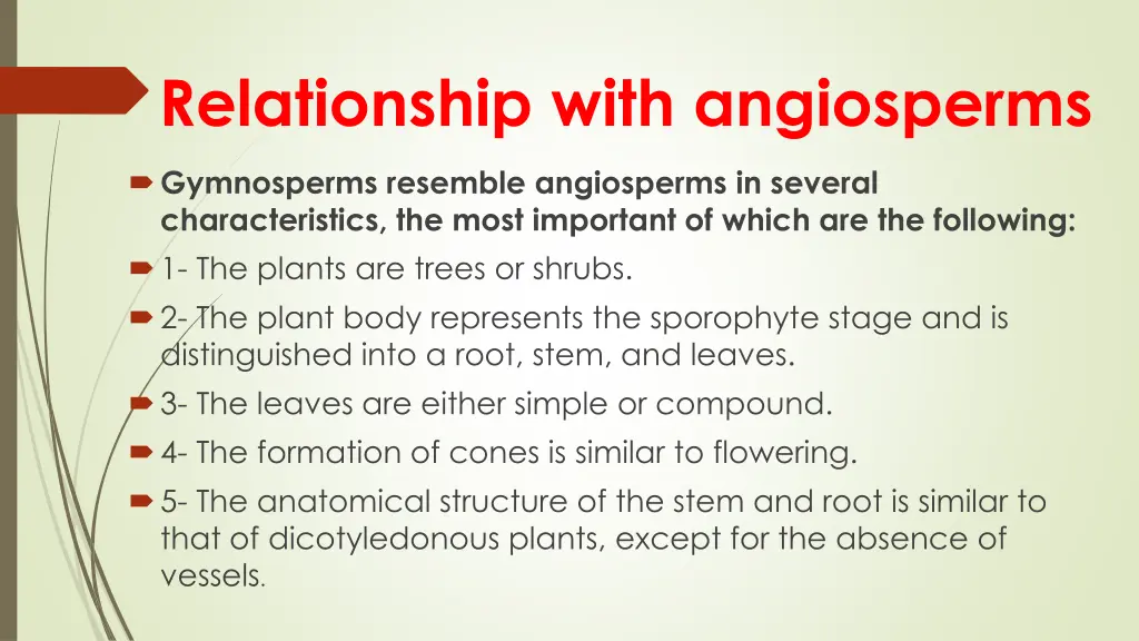 relationship with angiosperms