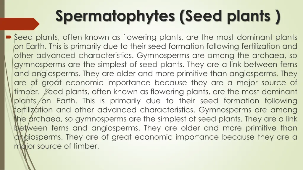 spermatophytes seed plants