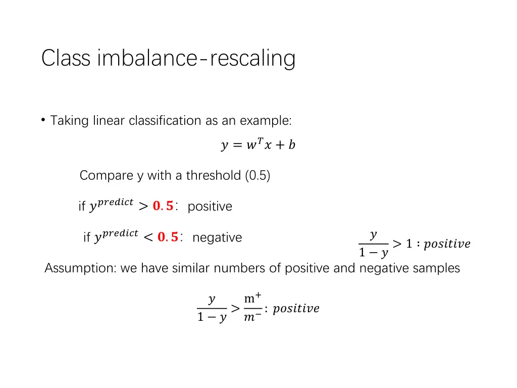 class imbalance rescaling