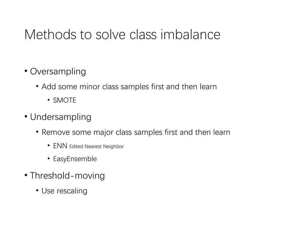 methods to solve class imbalance