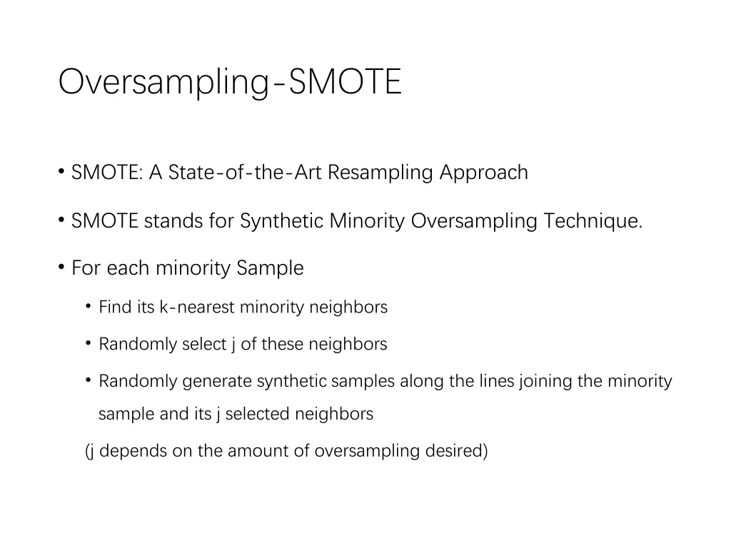 oversampling smote
