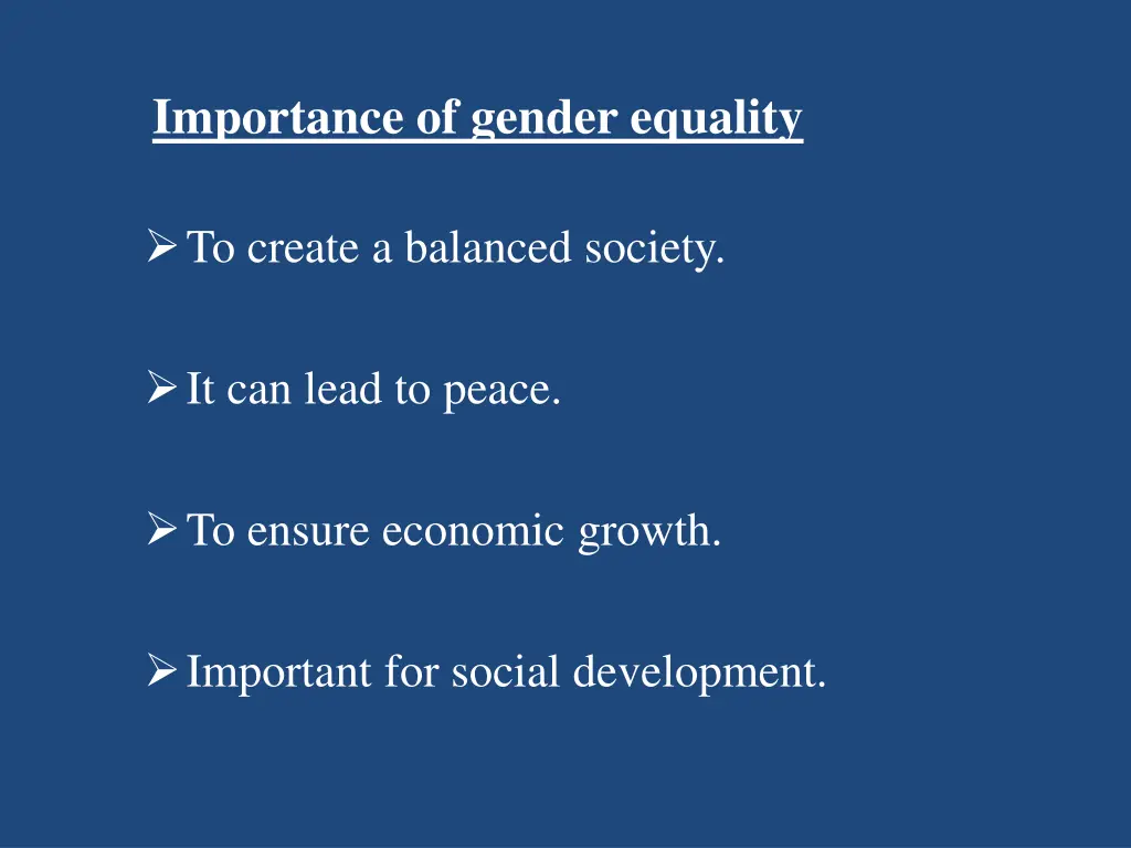 importance of gender equality