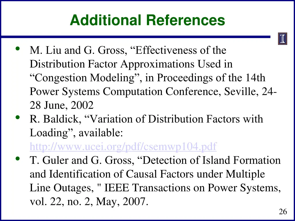 additional references