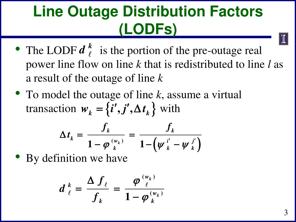 line outage distribution factors lodfs the lodf