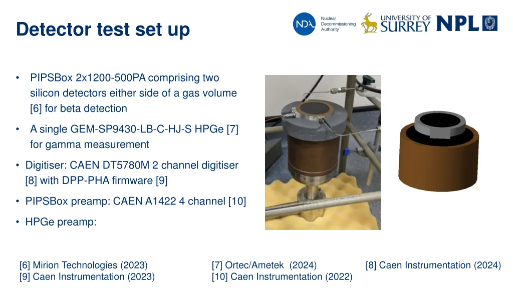 detector test set up