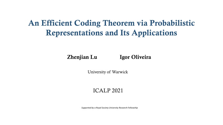 an efficient coding theorem via probabilistic