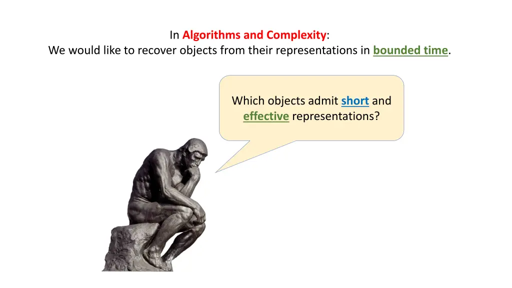 in algorithms and complexity