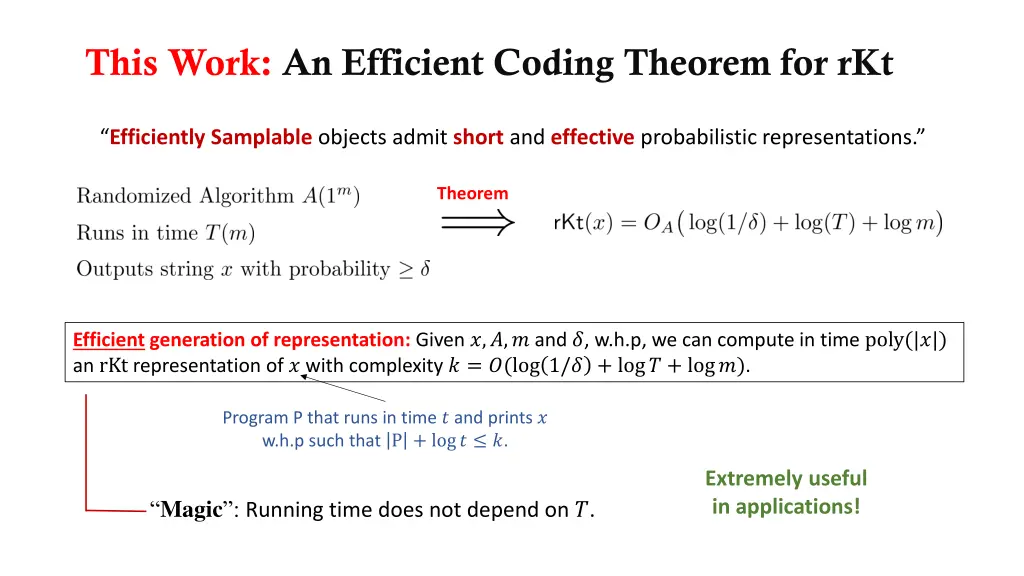 this work an efficient coding theorem for rkt