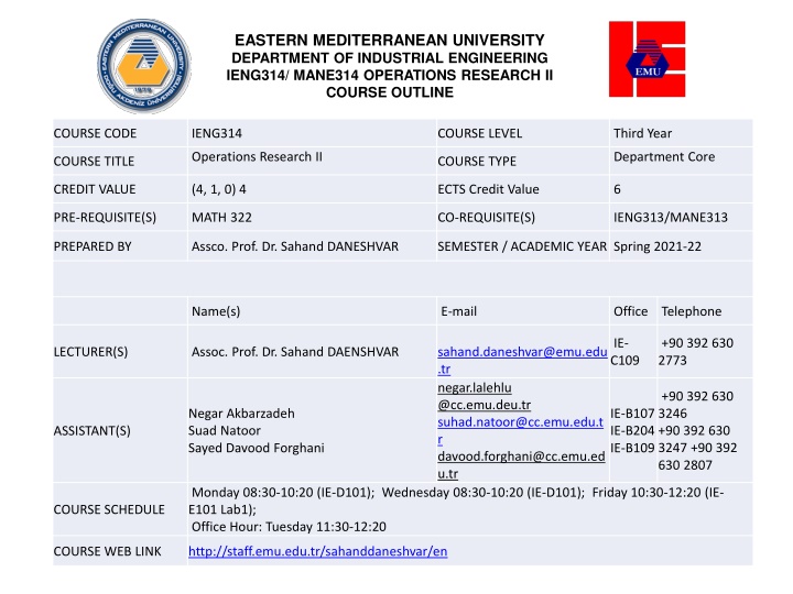 eastern mediterranean university department