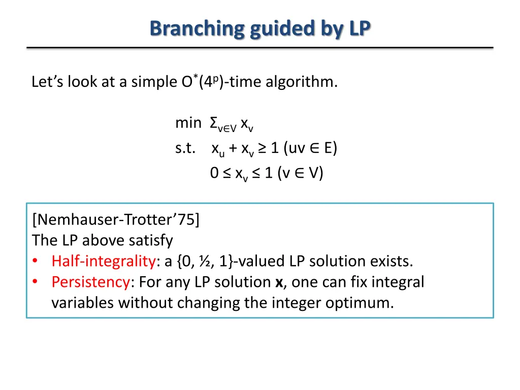 branching guided by lp