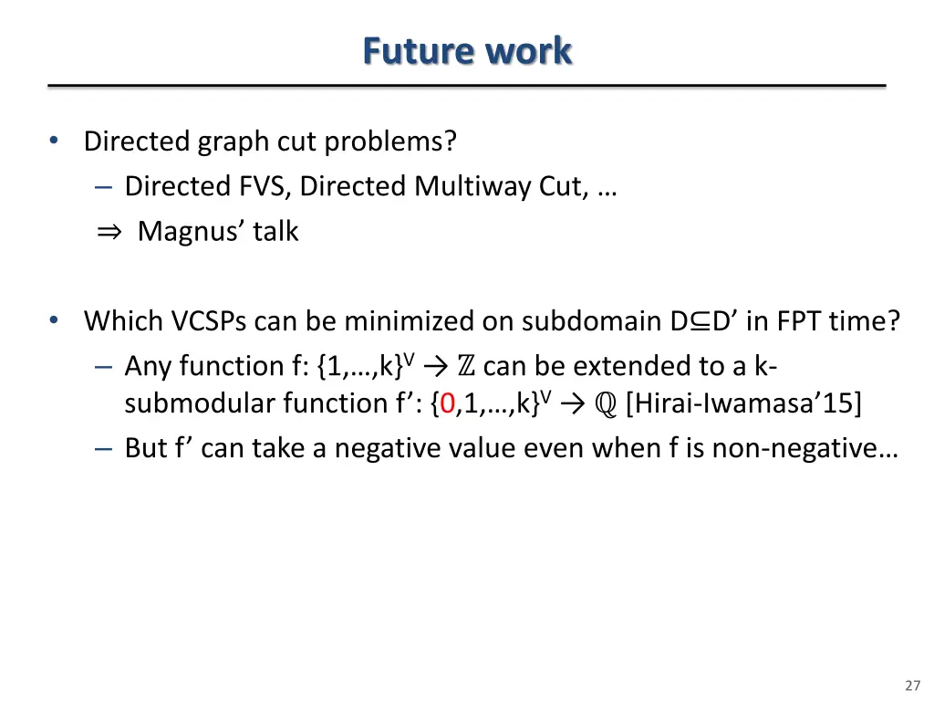 future work