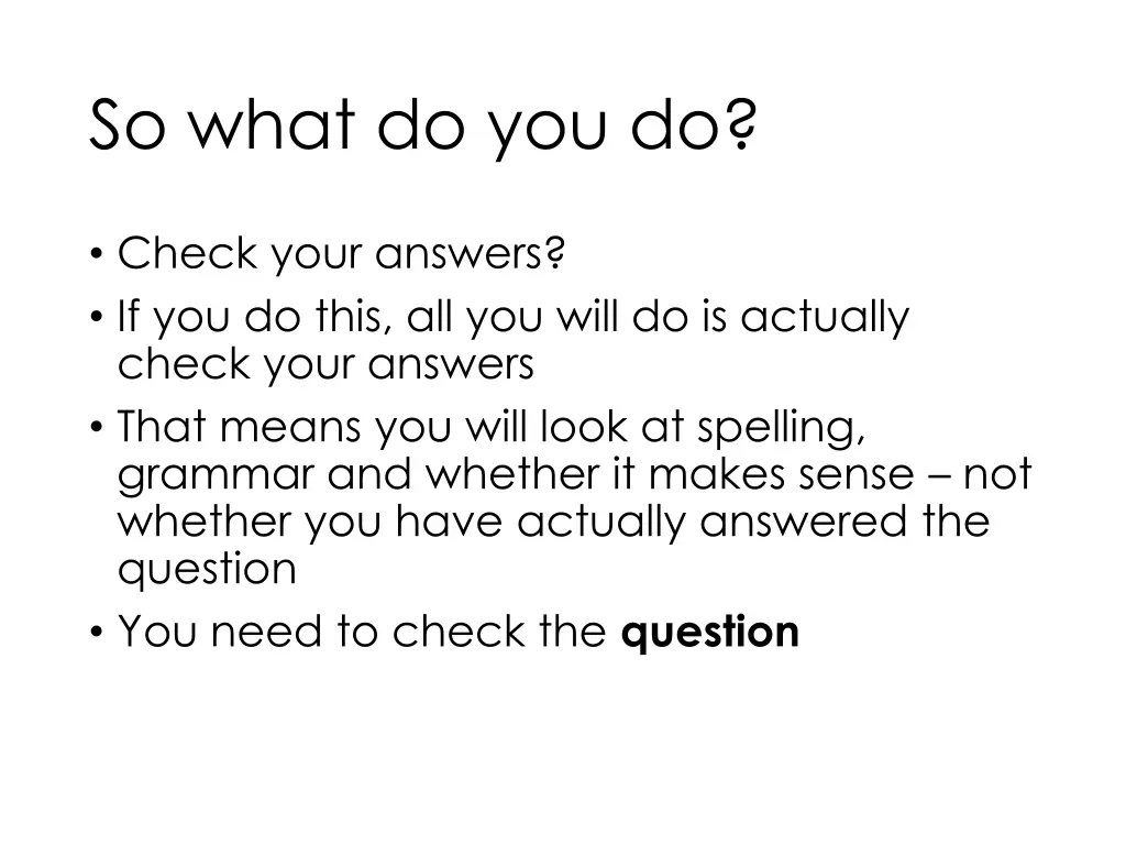 so what do you do
