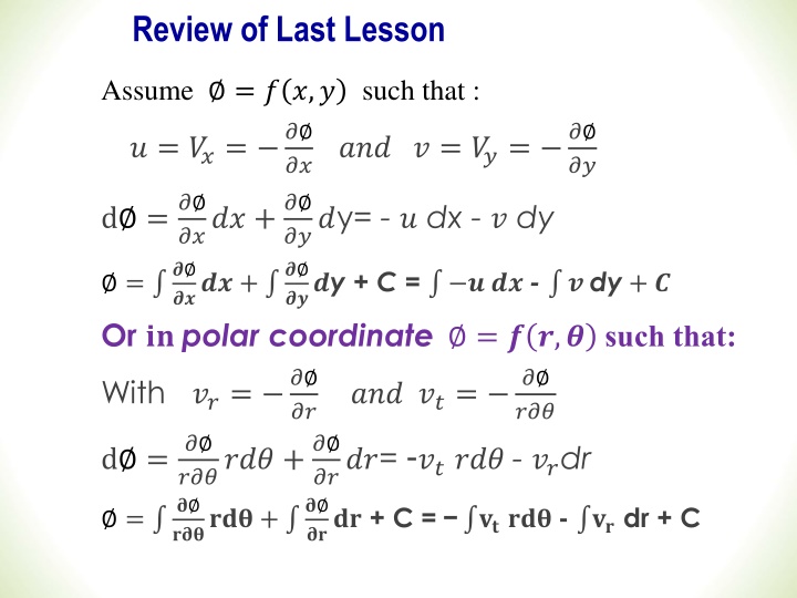 review of last lesson