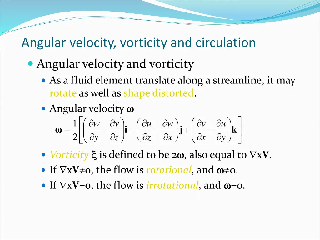angular velocity vorticity and circulation