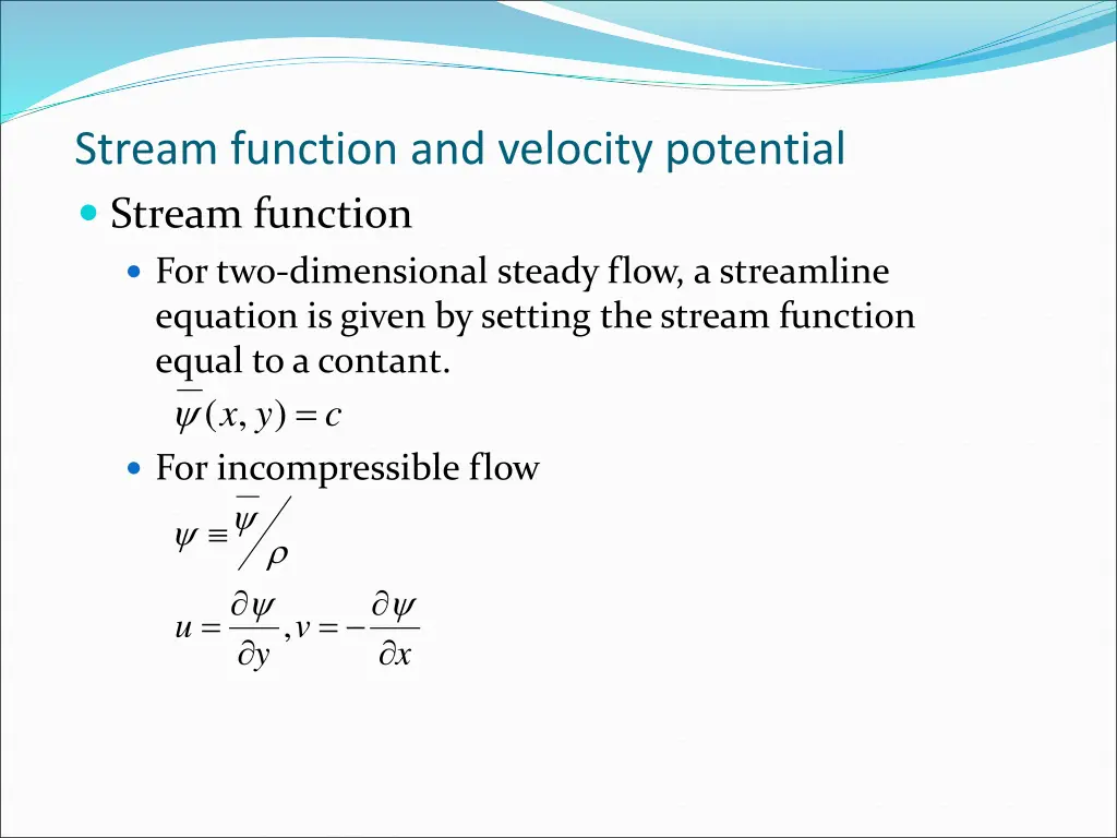 stream function and velocity potential stream