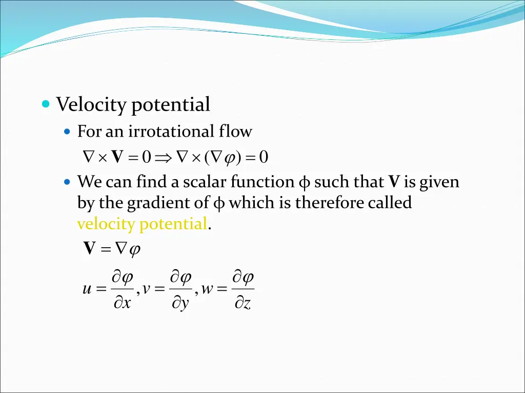 velocity potential