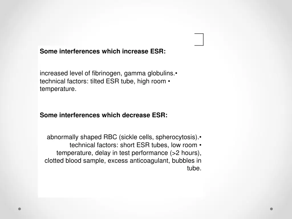 some interferences which increase esr