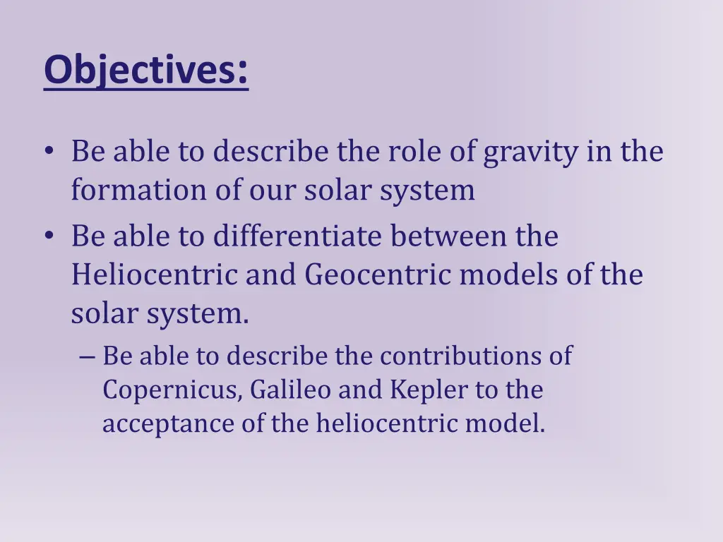 objectives