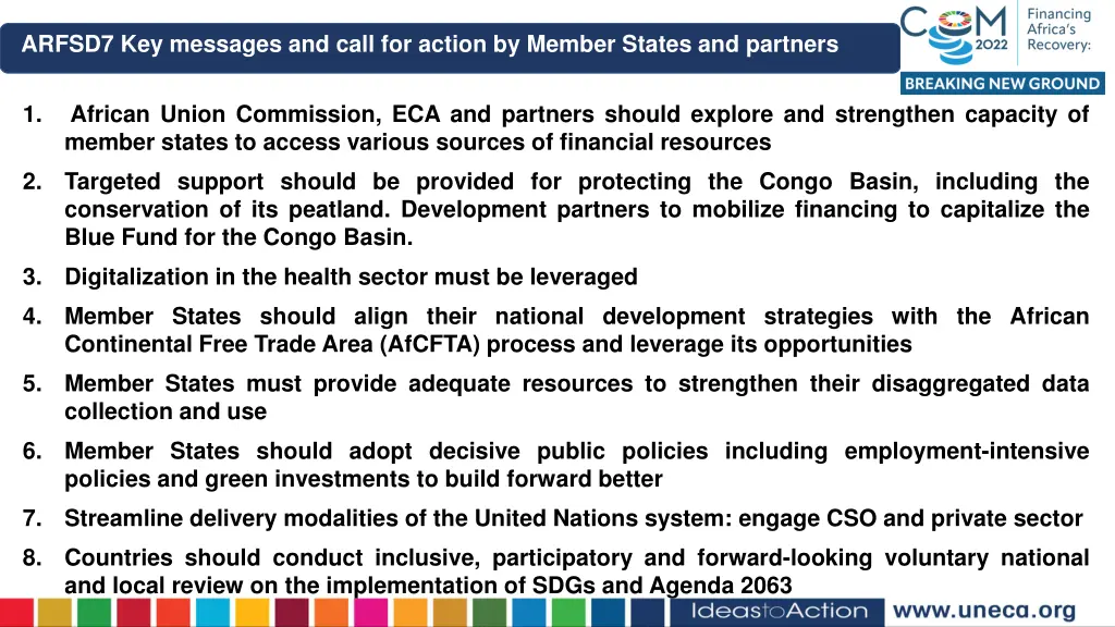 arfsd7 key messages and call for action by member