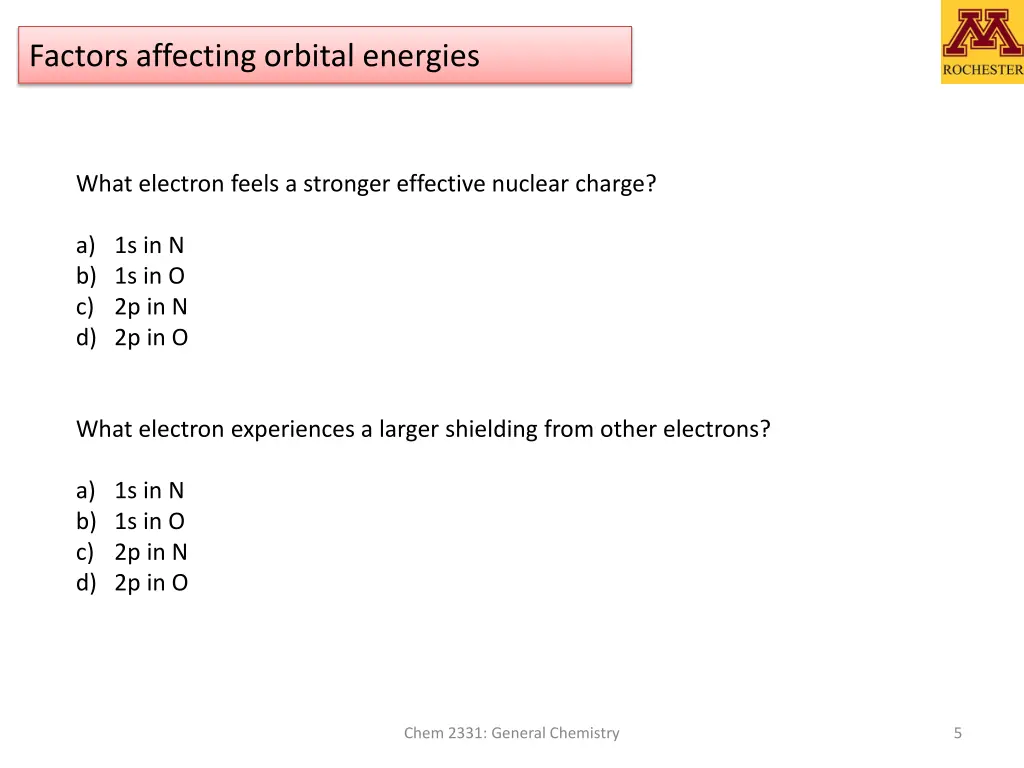 factors affecting orbital energies 2