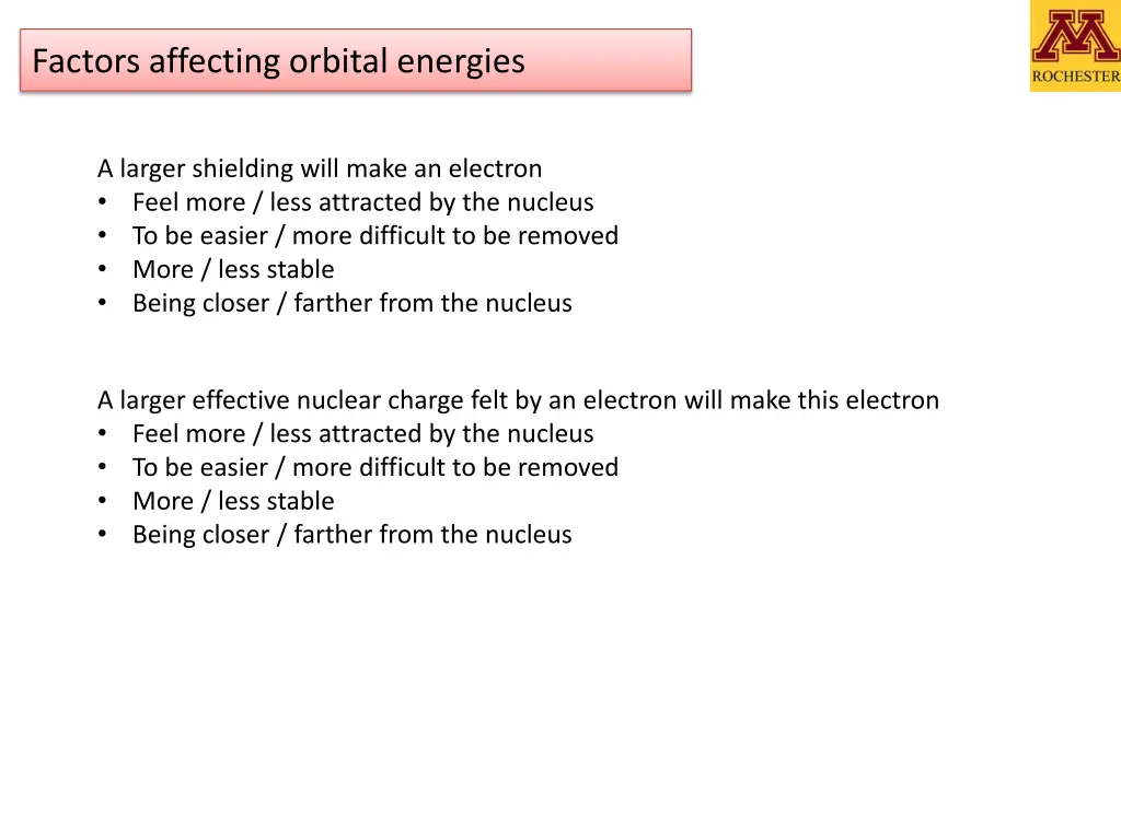 factors affecting orbital energies 3