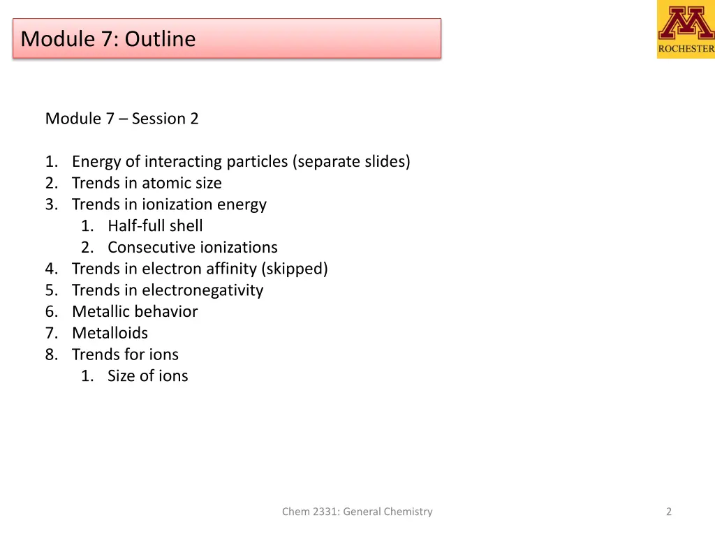 module 7 outline