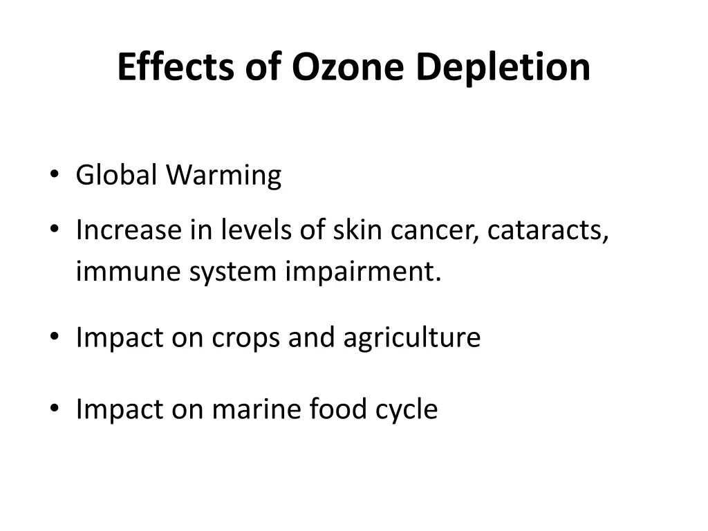 effects of ozone depletion