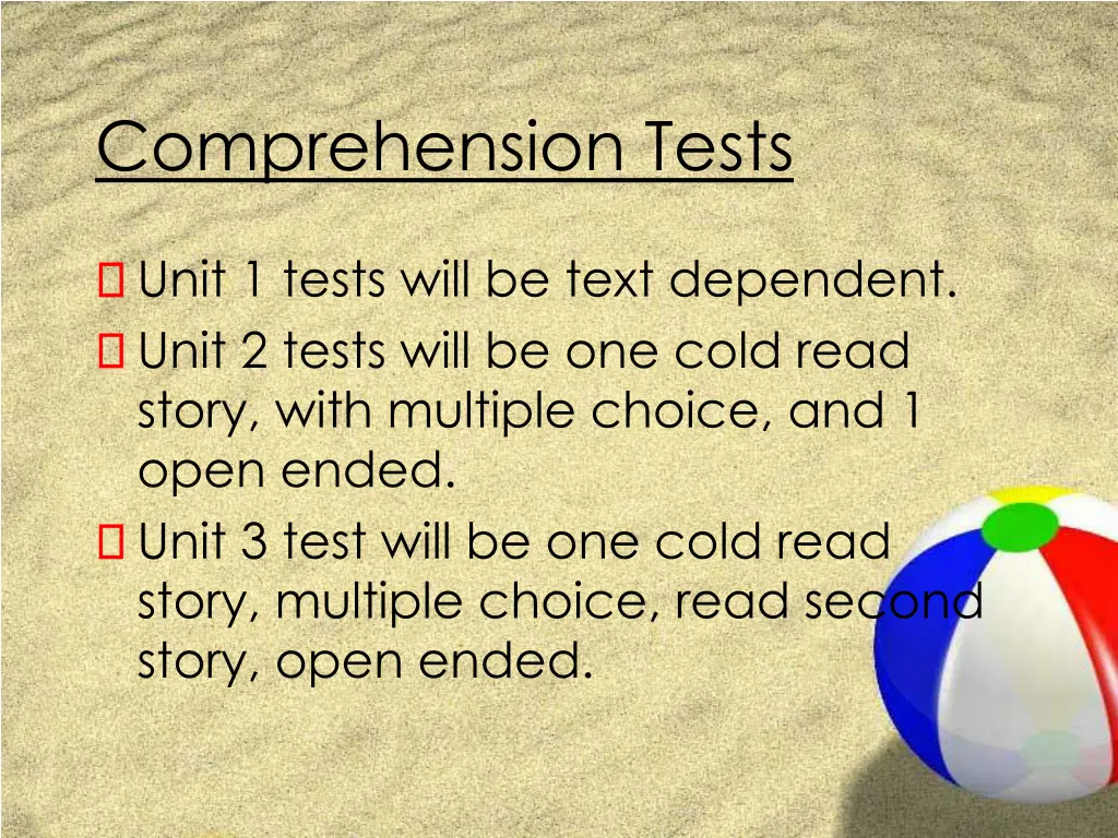 comprehension tests