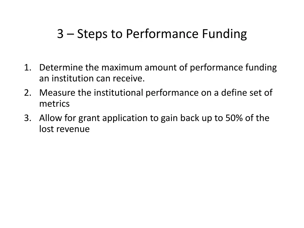 3 steps to performance funding