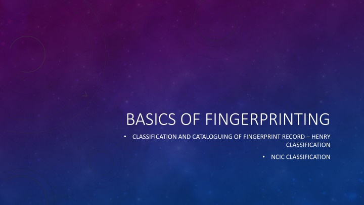 basics of fingerprinting classification