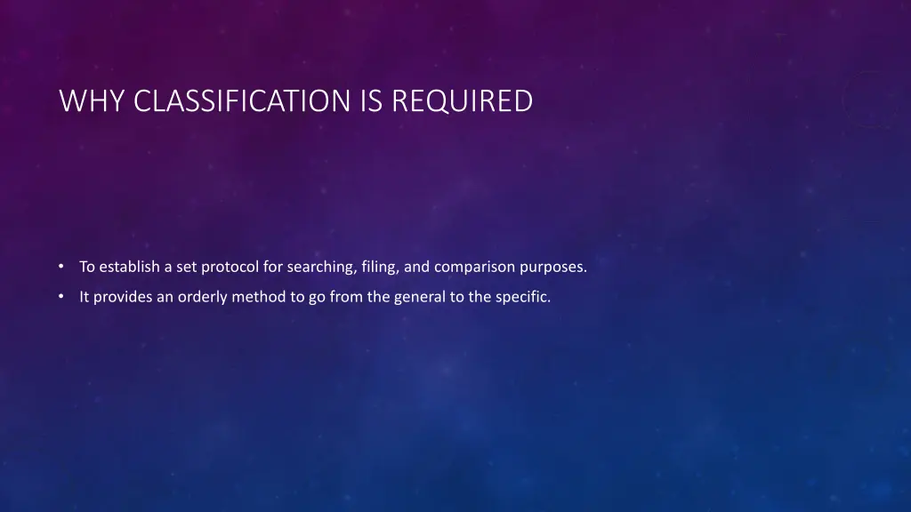 why classification is required