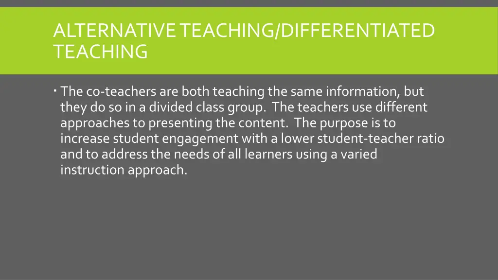 alternative teaching differentiated teaching