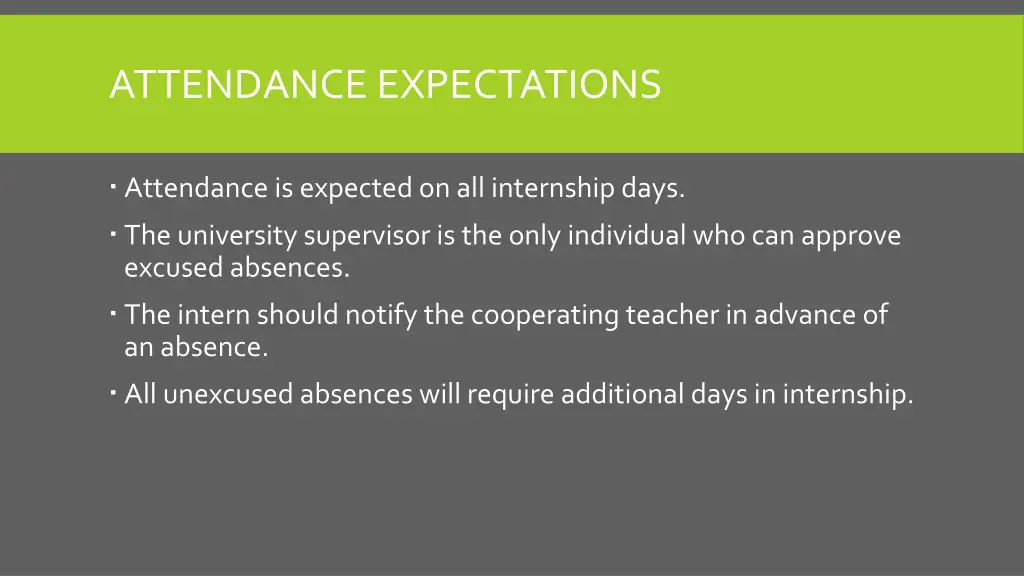 attendance expectations