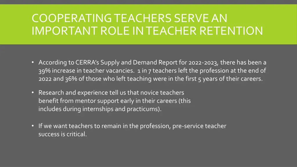 cooperating teachers serve an important role
