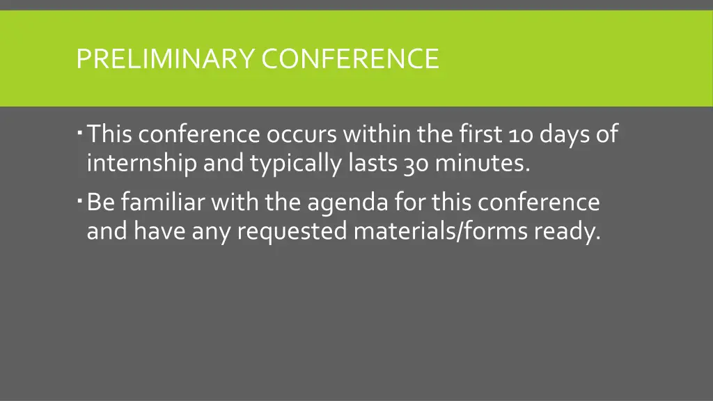 preliminary conference
