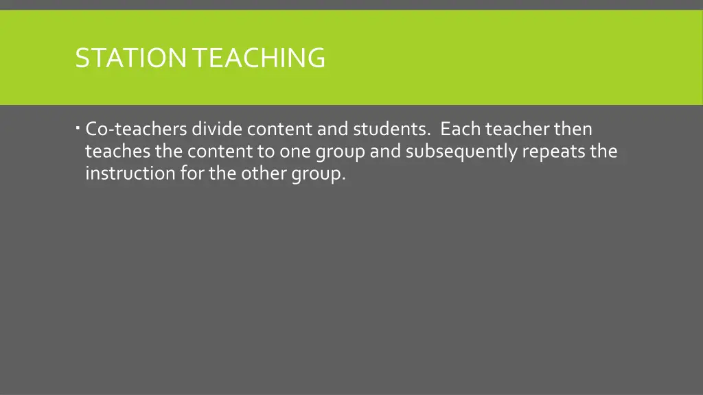 station teaching