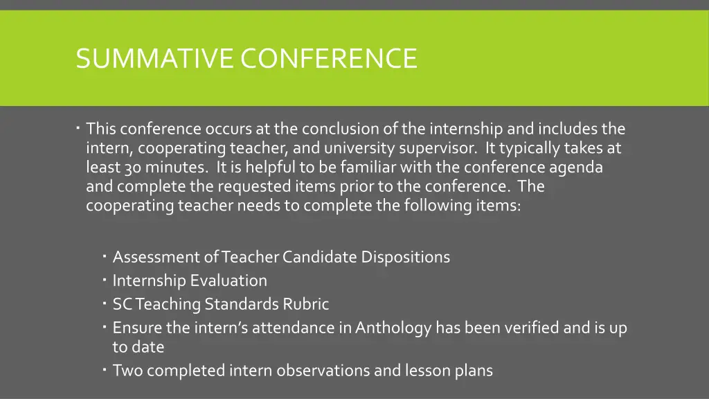 summative conference